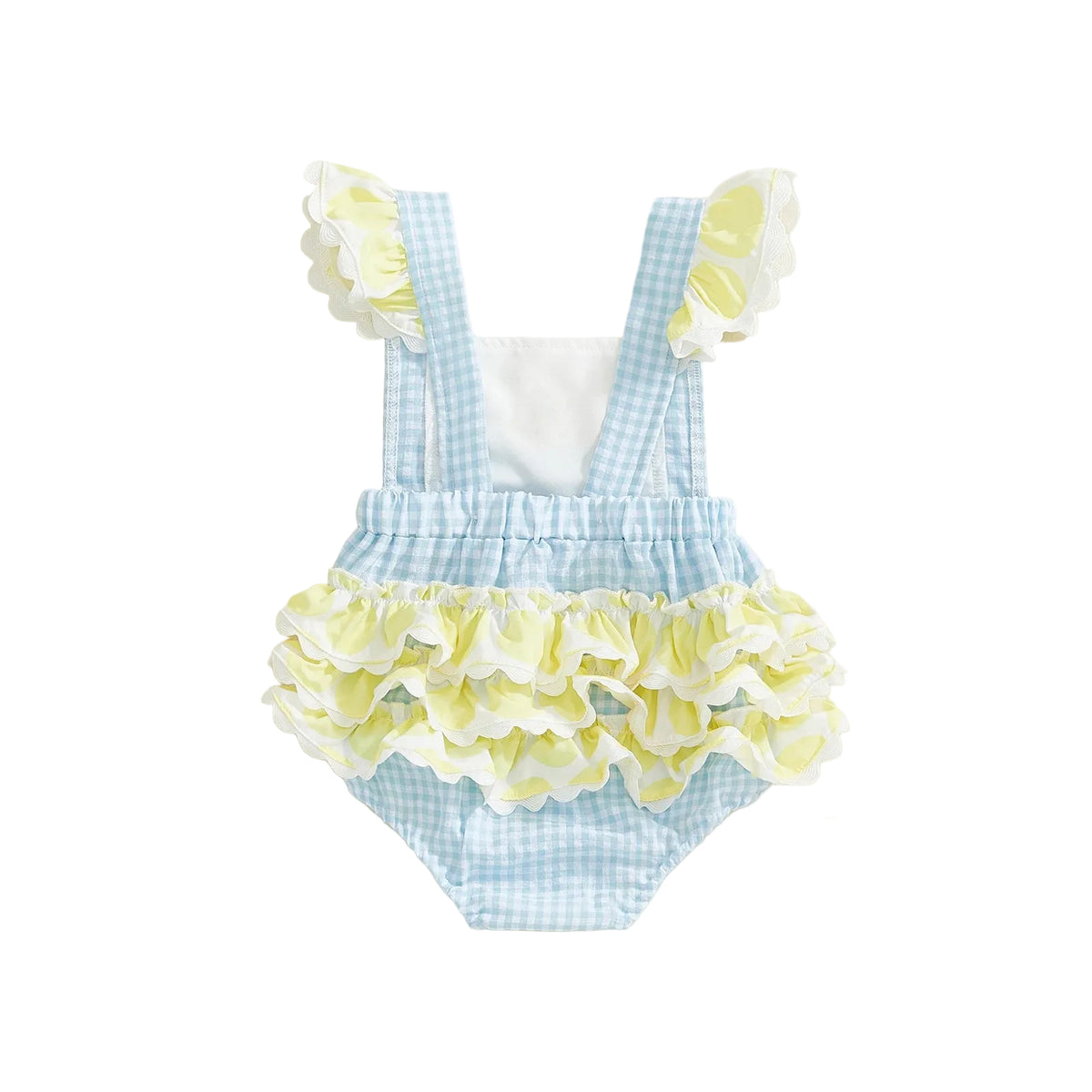 Gingham Ruffle Duckling Romper