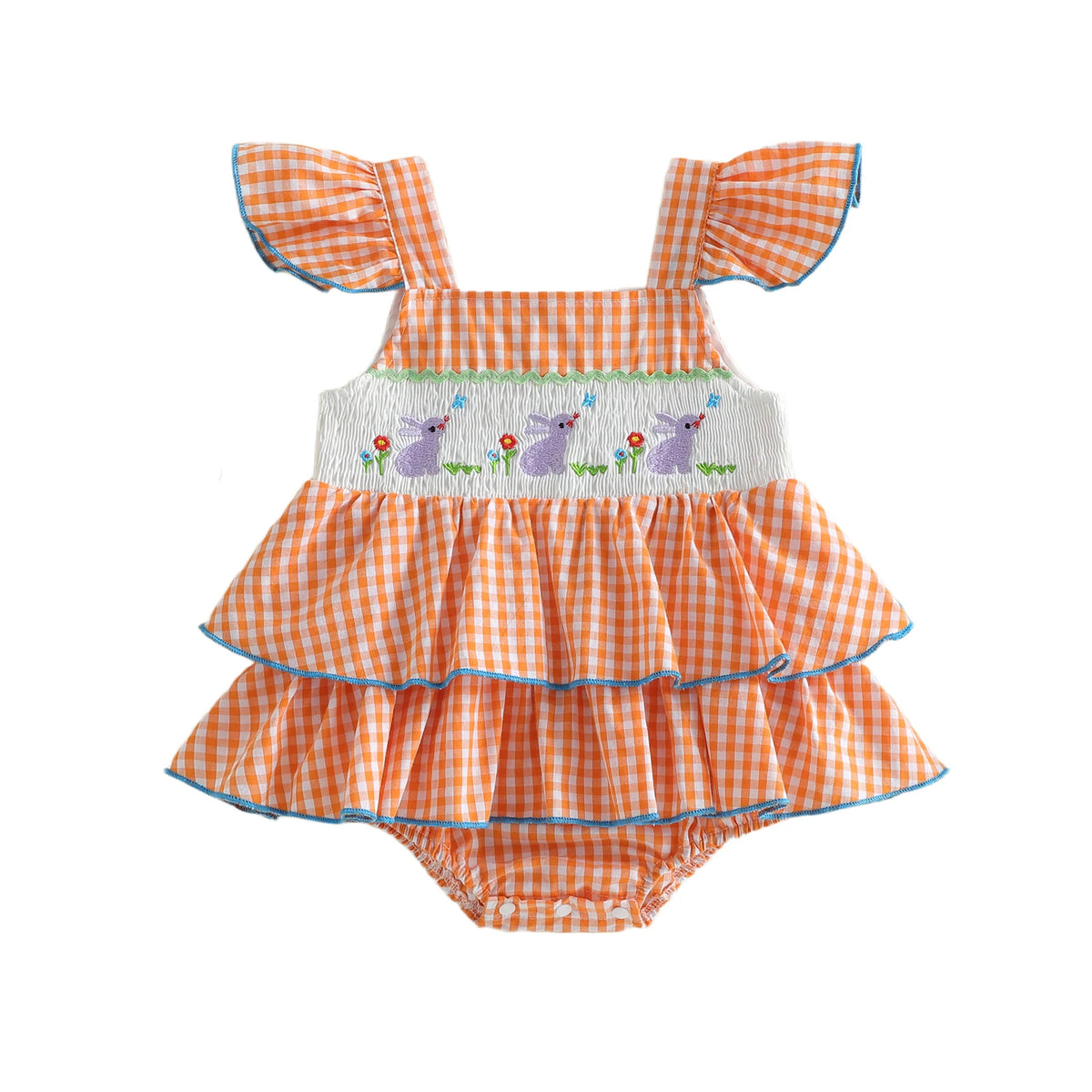 Gingham Easter Bunnies Romper