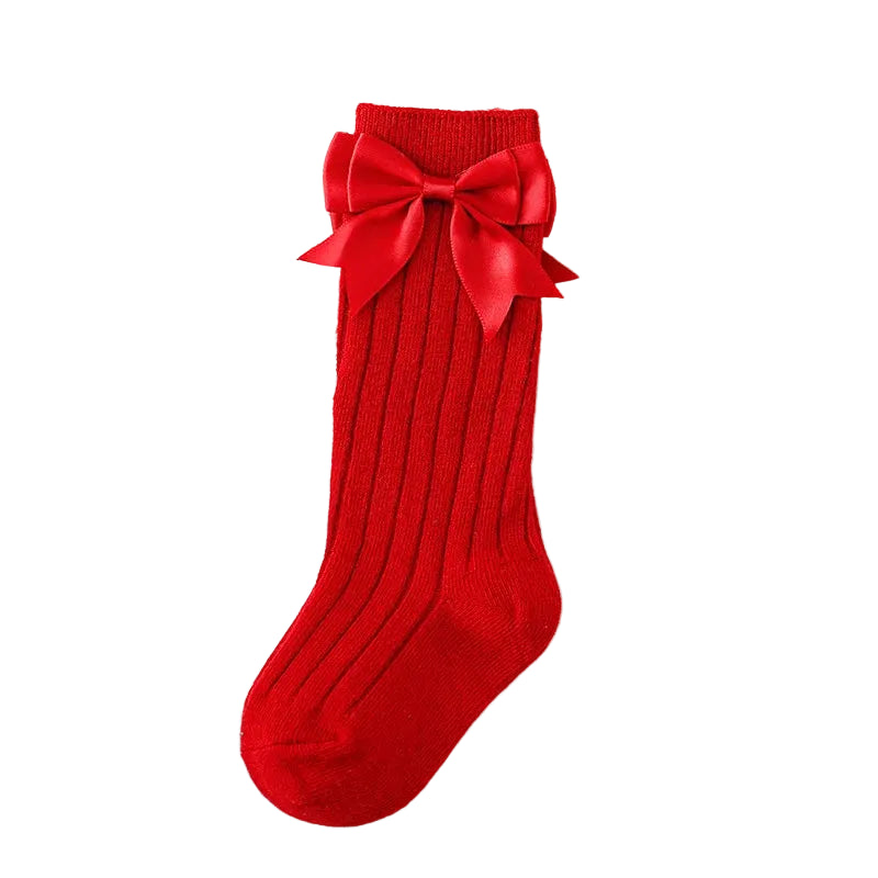 Ribbed Bow Socks