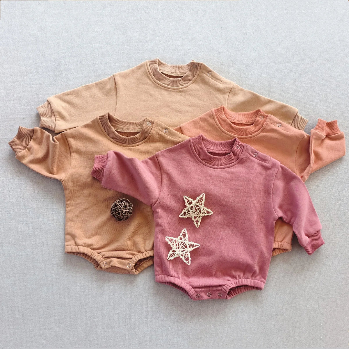Cotton Long Sleeve Romper | 16 Colours