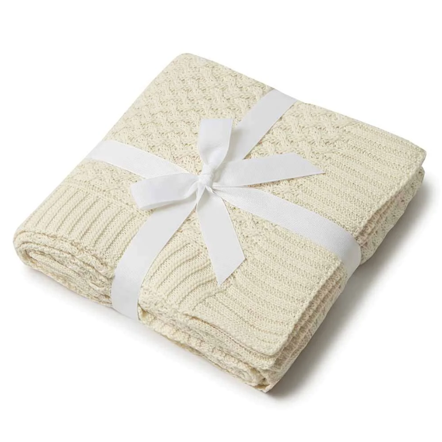 Snuggle Hunny Kids - Diamond Knit Baby Blanket | Cream