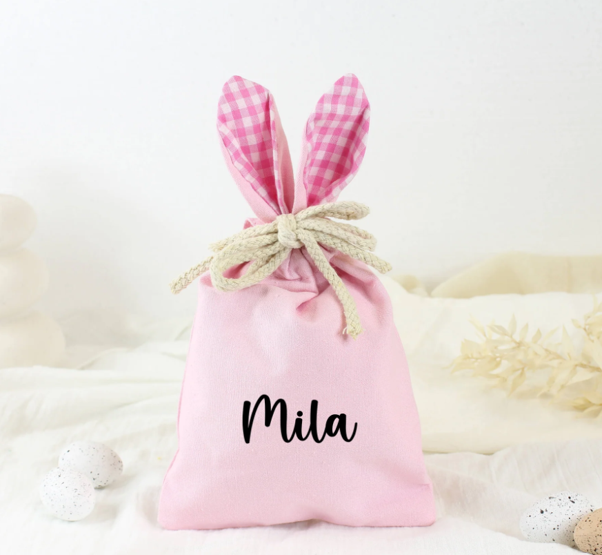 Meridian Etch - Personalised Bunny Ears Easter Bag | Pink