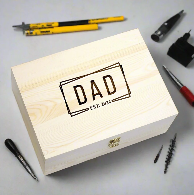 Meridian Etch - Personalised Wooden Dad Box