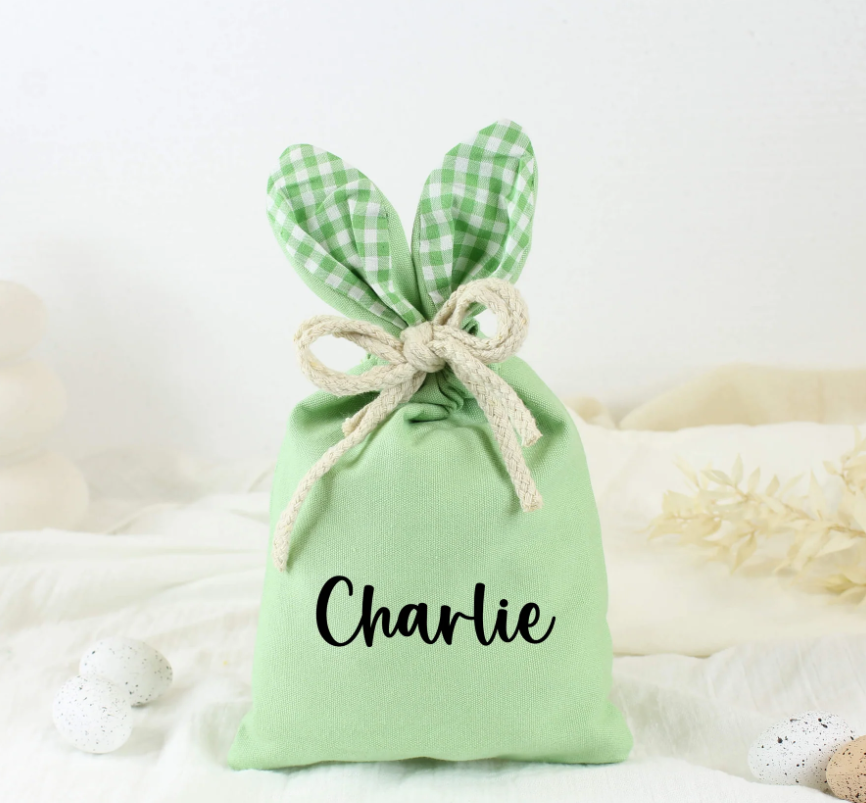 Meridian Etch - Personalised Bunny Ears Easter Bag | Green