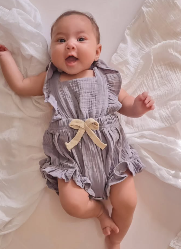 Bow Ruffle Romper | Lilac