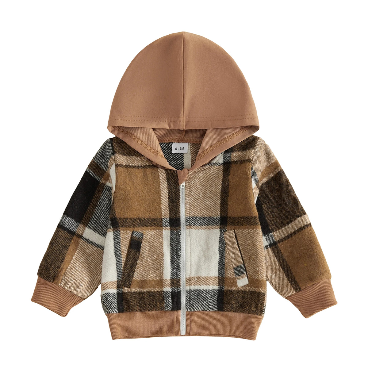 Plaid Hoodie Jacket | Black & Tan