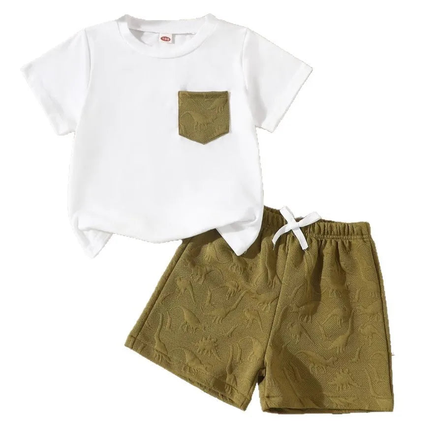 Dinosaur Green Shorts Set