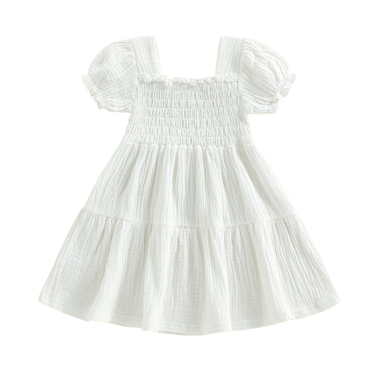 Arabella Shirred Dress | White