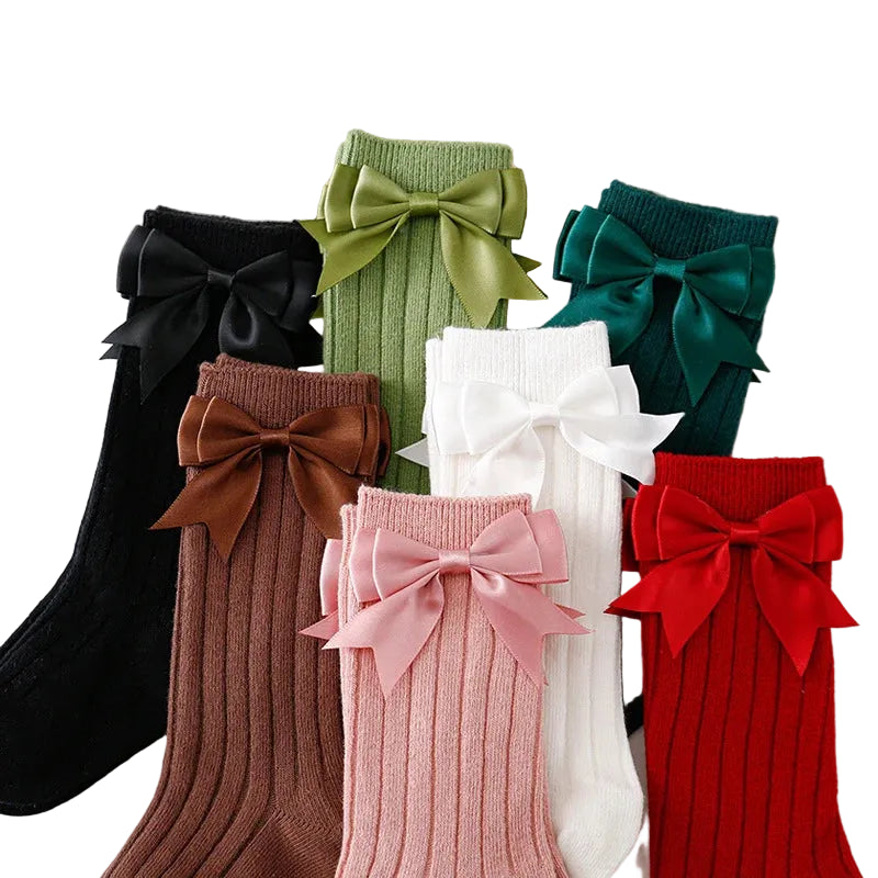 Ribbed Bow Socks