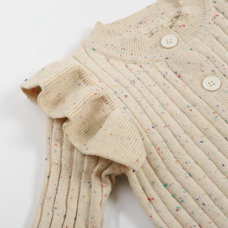 Funfetti Knit Romper | Beige