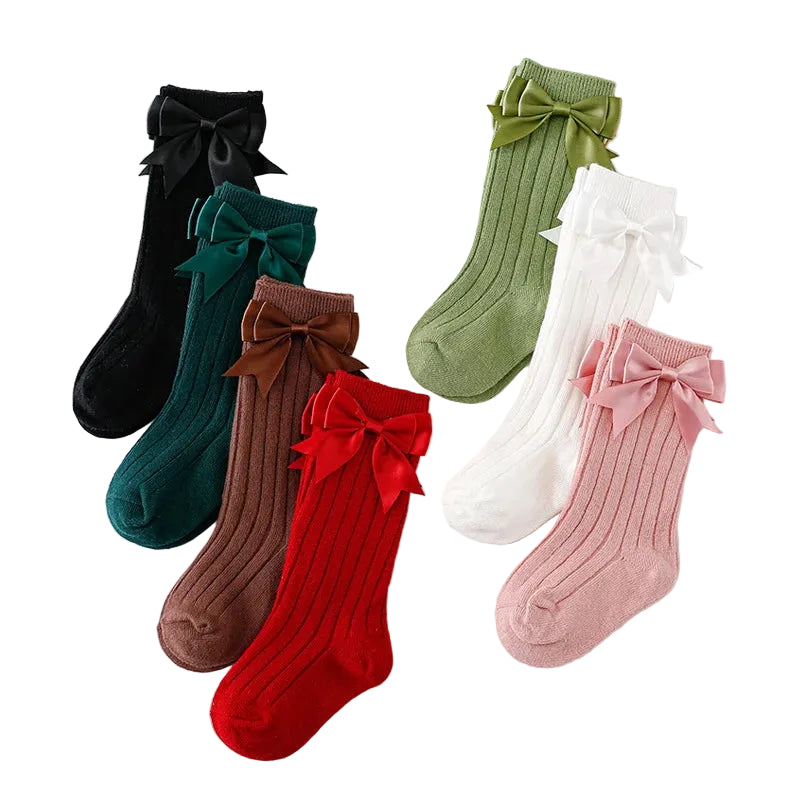 Ribbed Bow Socks