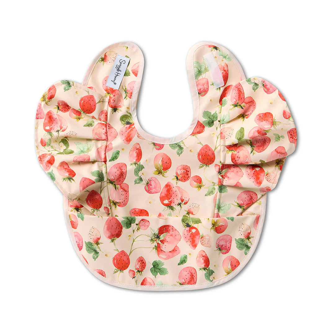 Snuggle Hunny Kids - Waterproof Frill Snuggle Bib | Strawberry