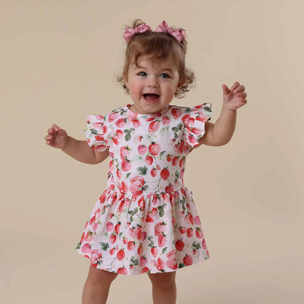 Snuggle Hunny Kids - Organic Dress | Strawberry