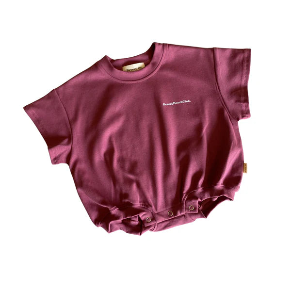 Breezy Co. - Beach Club Bubble Romper | Maroon