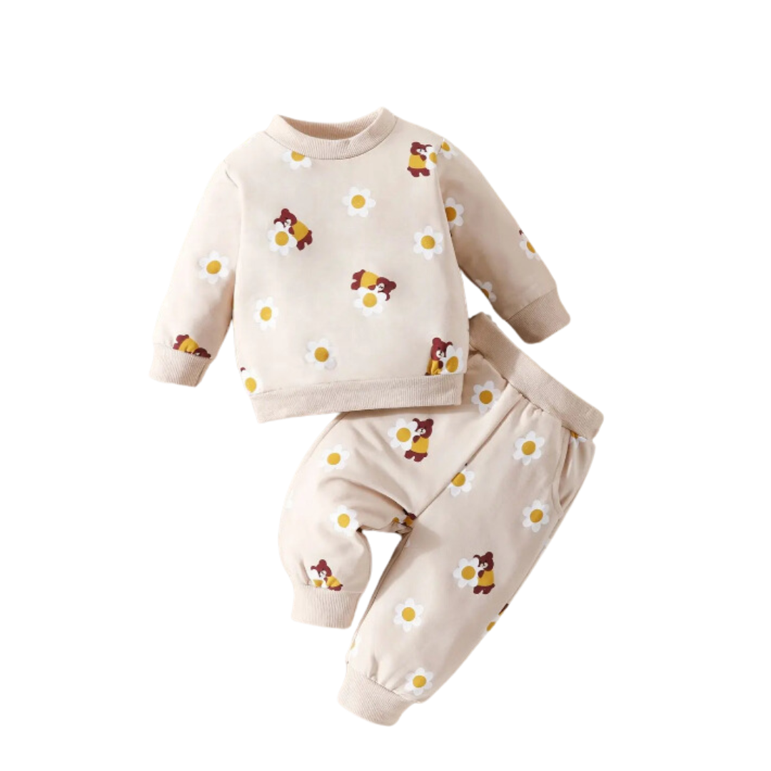 Flowery Bear Set | Beige