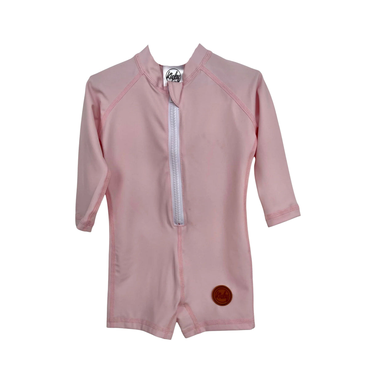 Kicky Swim - One Piece Rashguard Suit | Baby Pink