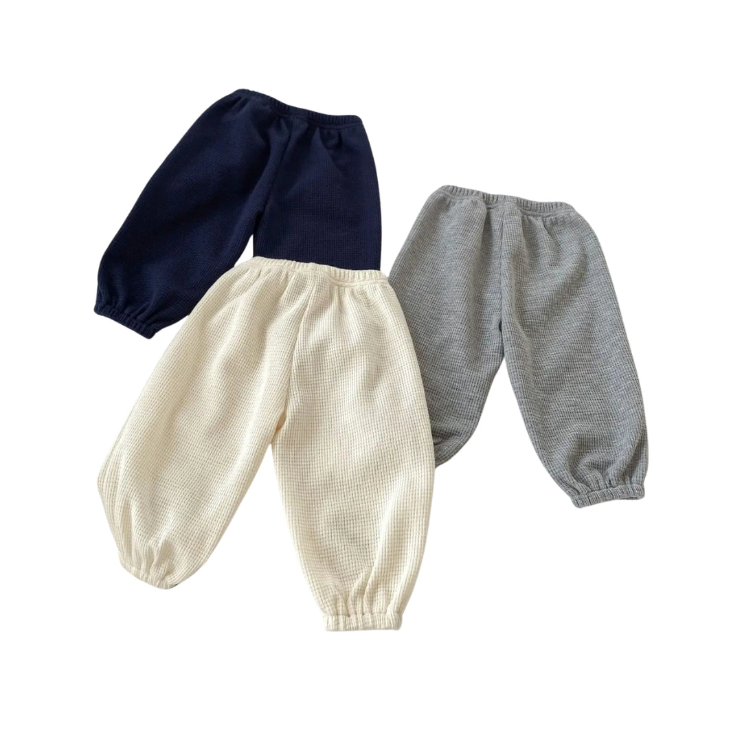 Happy Waffle Trackies | Grey
