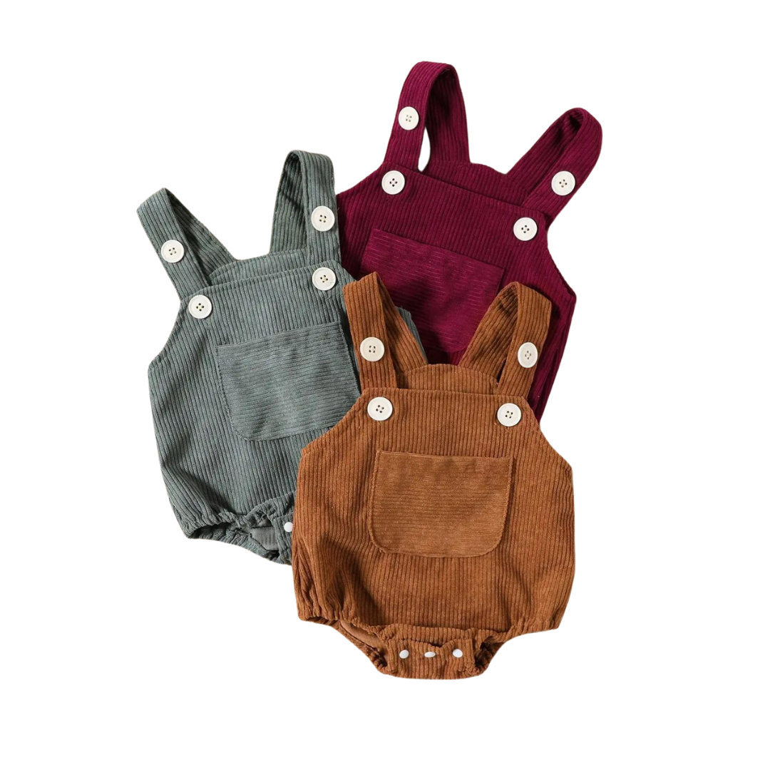 Corduroy Pocket Romper | 3 Colours