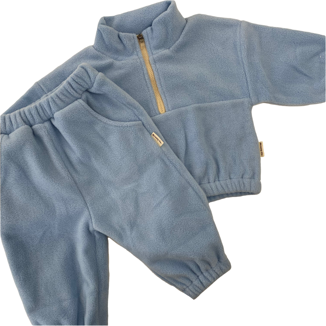 Breezy Co. - Fluffy Tracksuit Set | Sky Blue