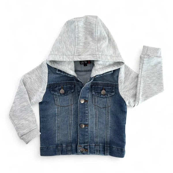 LiL'G & Co. - Stretch Denim Jacket | Light denim & Grey