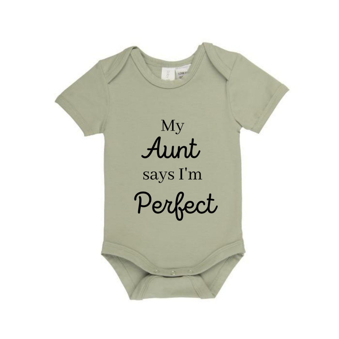 MLW By Design - Perfect Aunt Bodysuit Sage - SHORT SLEEVE (CLEARANCE)