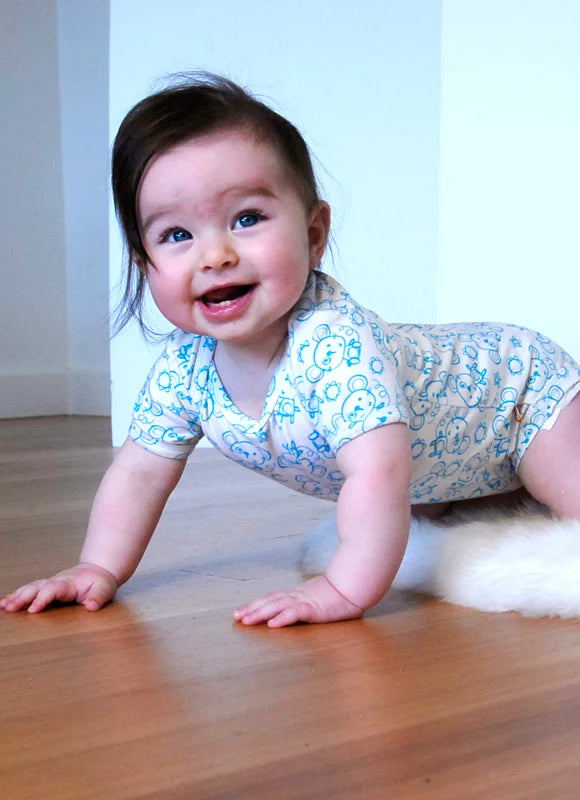 Sparkle Creative - Milk Cotton Mini Me Jumpsuit | Blue Mouse Print