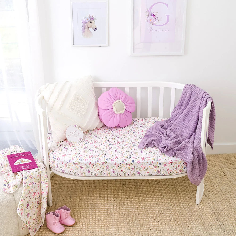 Snuggle Hunny Kids - Organic Fitted Cot Sheet | Gracie