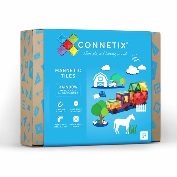 Connetix Tiles - 24 Piece Rainbow Motion Pack