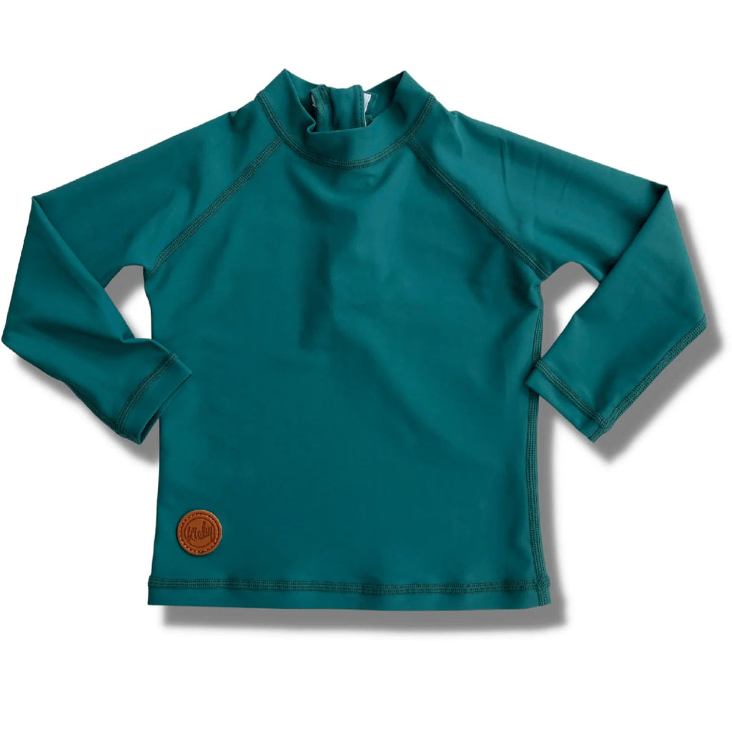 Kicky Swim - Rashguard Top | Dark Teal – My Little Wardrobe