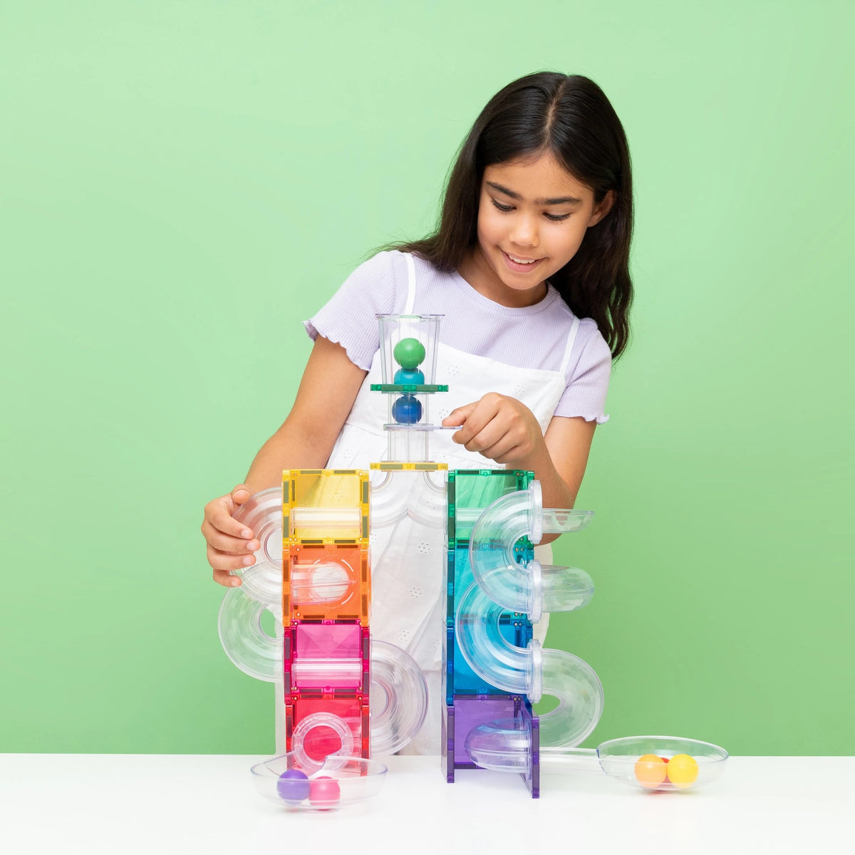 Connetix Tiles - 114 Piece Ball Run Bright Pack