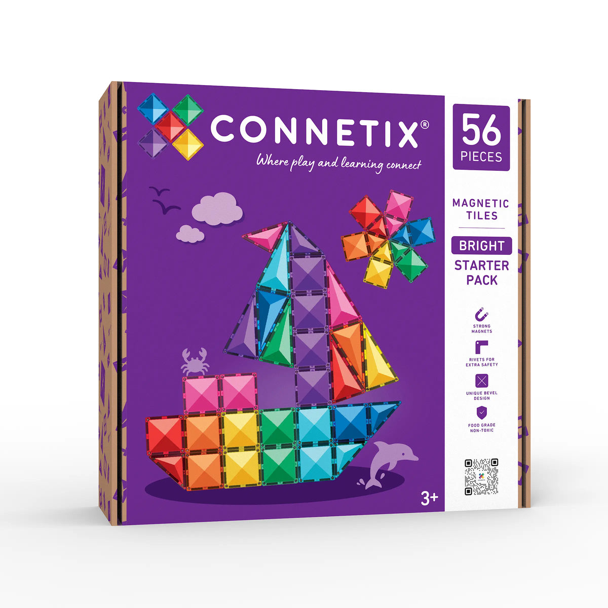 Connetix Tiles - 56 Piece Bright Starter Pack