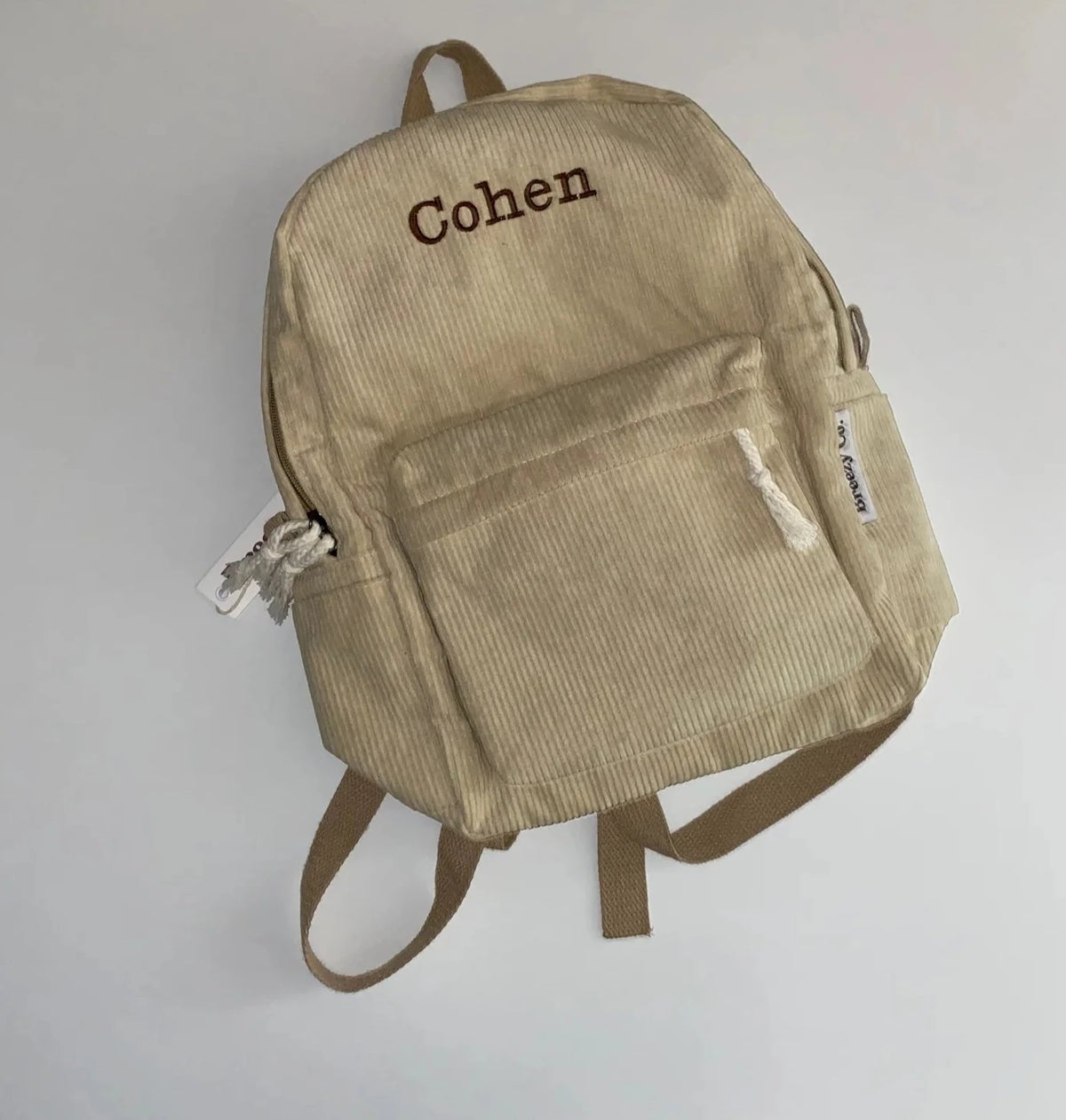 Breezy Co. - Personalised Corduroy Backpack | Sand