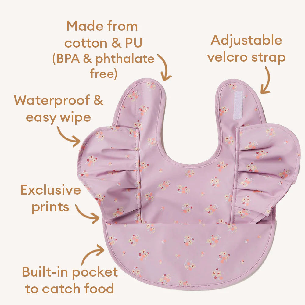 Snuggle Hunny Kids - Waterproof Frill Snuggle Bib | Lilac Bloom