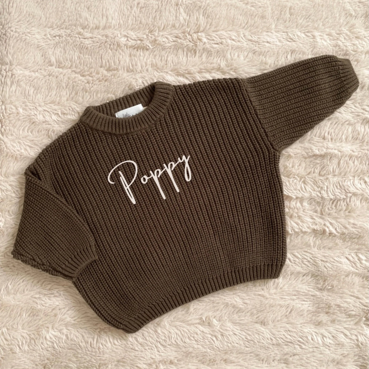 Little Zemi - Personalised Knit Jumper | Army Green