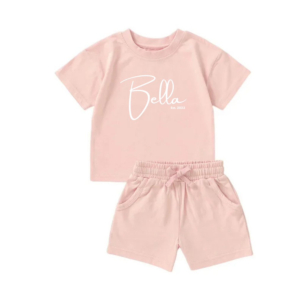MLW By Design - Personalised Lounge Script Set | Pink – My Little Wardrobe