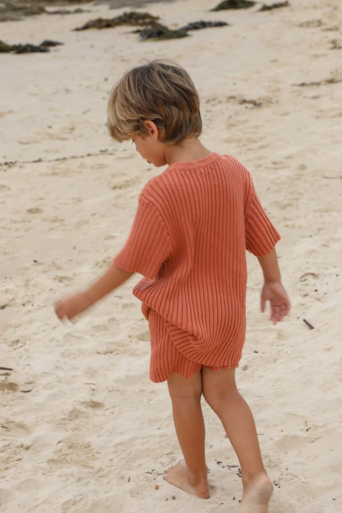 All Fenix - Mini Rib Knit Shorts | Ginger