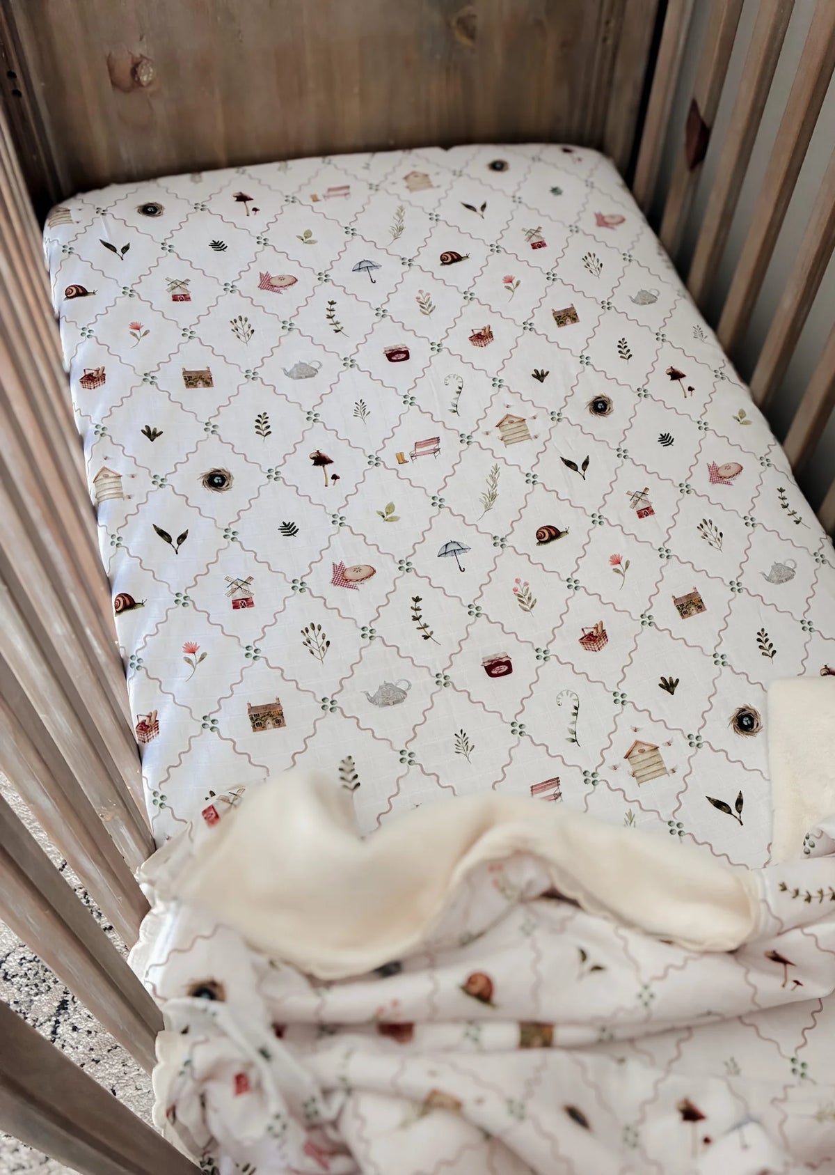 Pop Ya Tot - Fitted Cot Sheet | Cottage Picnic