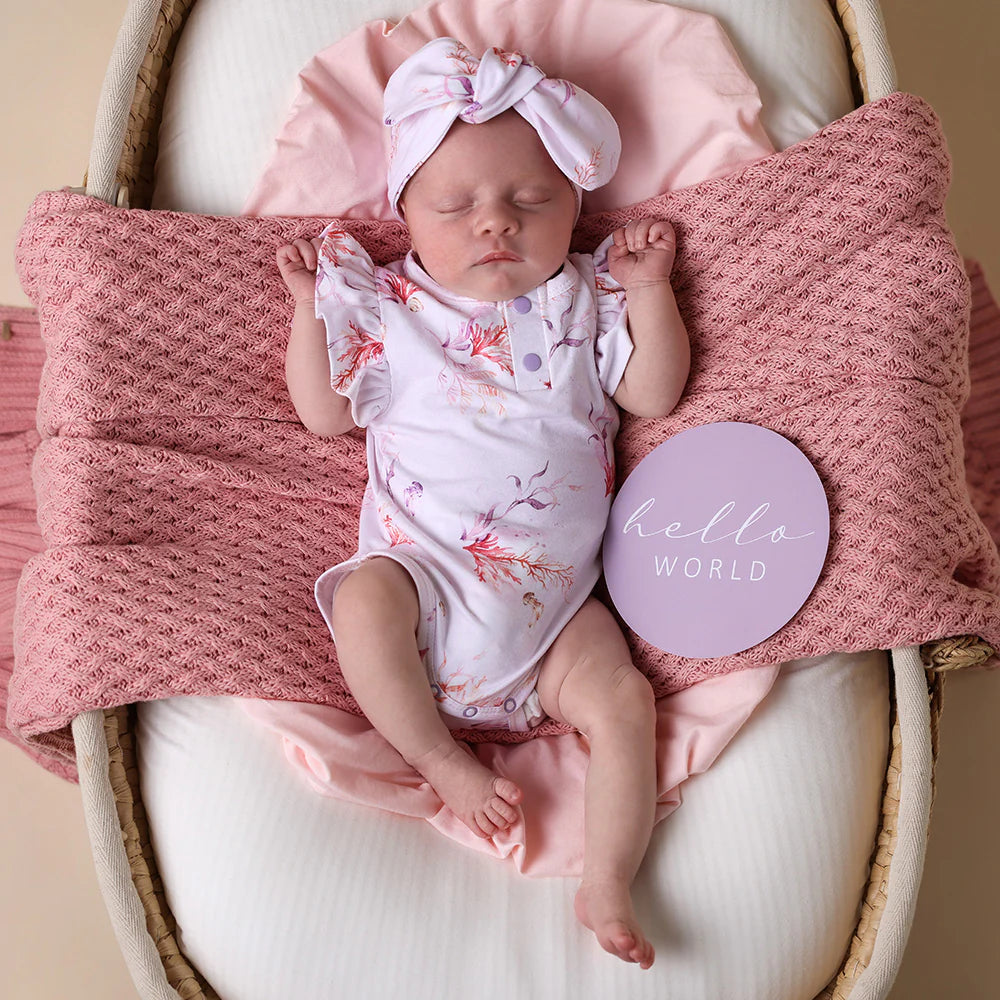 Snuggle Hunny Kids - Short Sleeve Organic Bodysuit | Coral