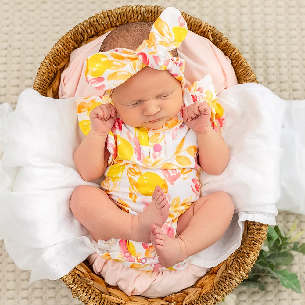 Snuggle Hunny Kids - Short Sleeve Frill Organic Bodysuit | Sofia