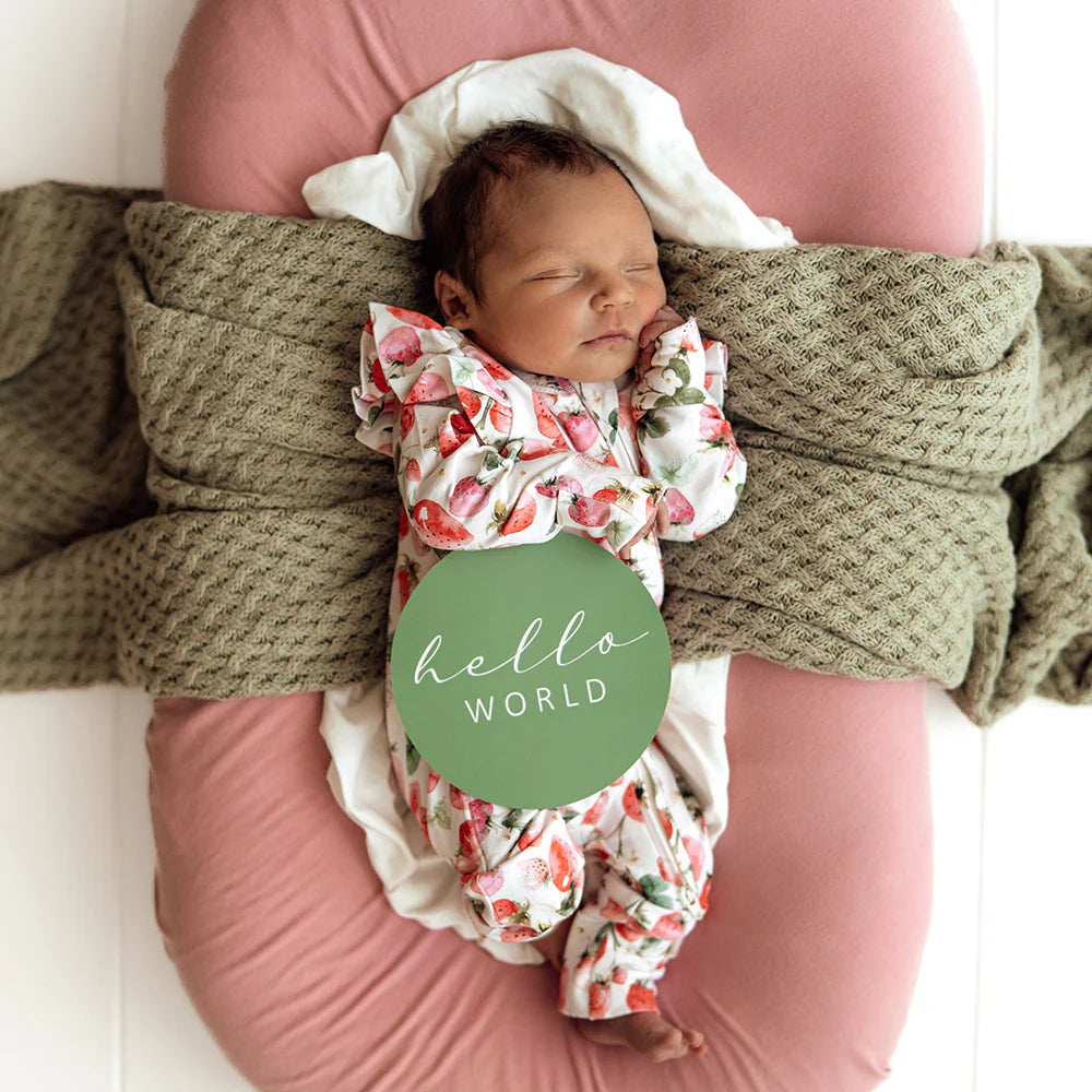 Snuggle Hunny Kids - Reversible Milestone Cards | Strawberry & Moss