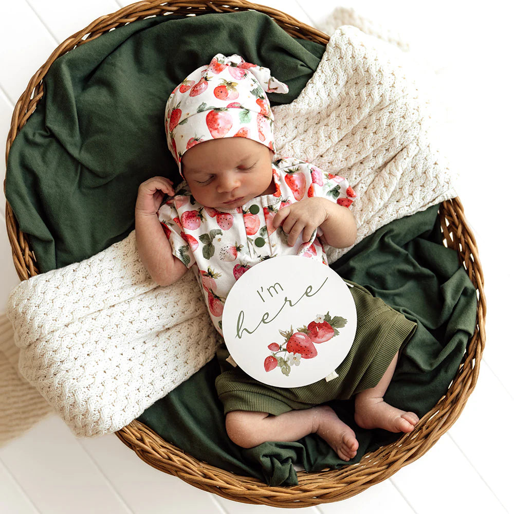 Snuggle Hunny Kids - Reversible Milestone Cards | Strawberry & Moss