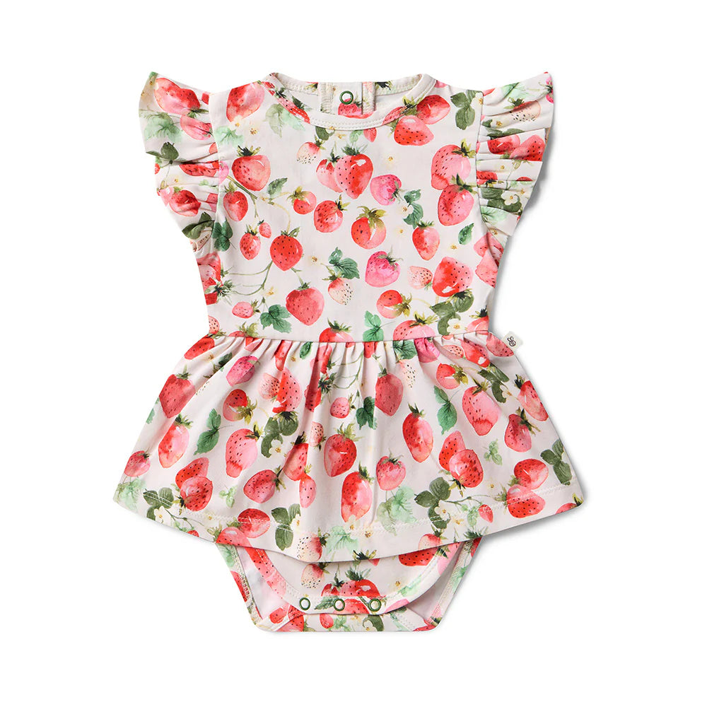 Snuggle Hunny Kids - Organic Dress | Strawberry