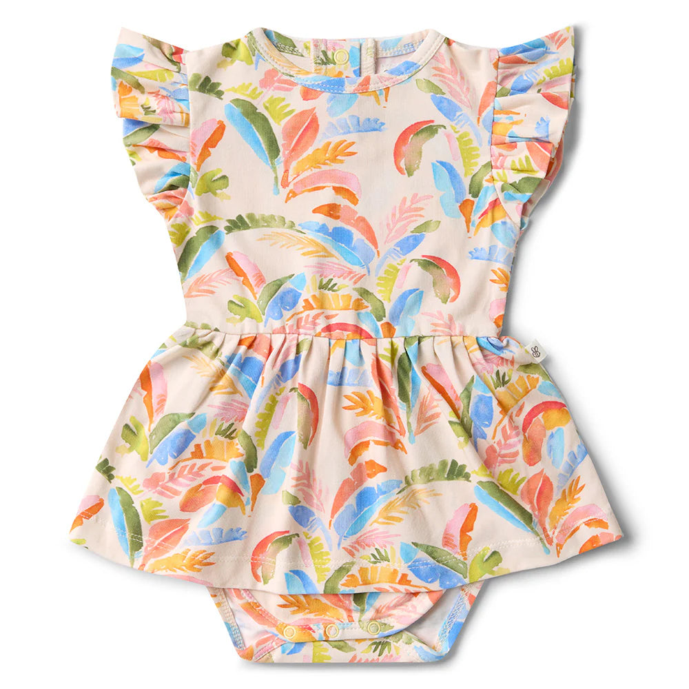 Snuggle Hunny Kids - Organic Dress | Summer Palm