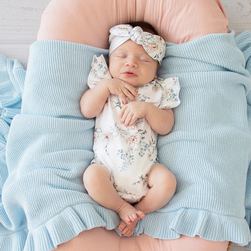 Snuggle Hunny Kids - Short Sleeve Frill Organic Bodysuit | Sweet Swallows