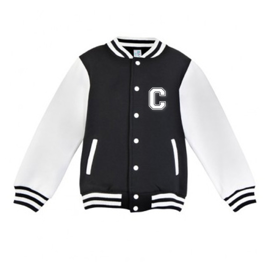 MLW By Design - Personalised Initial Varsity Jacket | Black & White