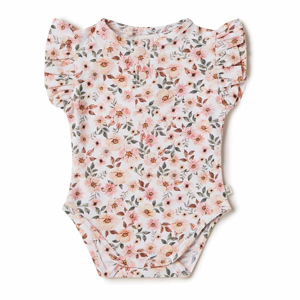 Snuggle Hunny Kids - Short Sleeve Organic Bodysuit | Spring Floral