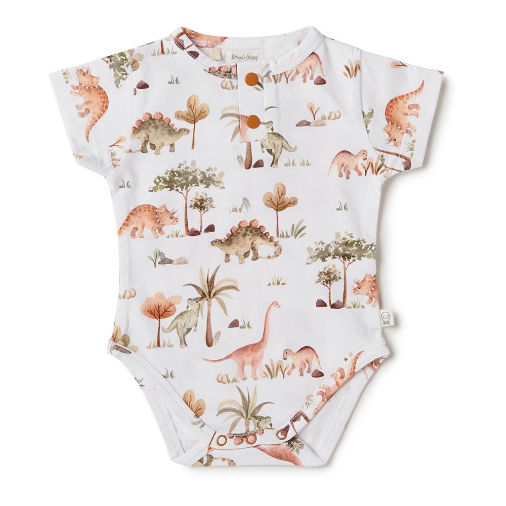Snuggle Hunny Kids - Short Sleeve Organic Bodysuit | Dino