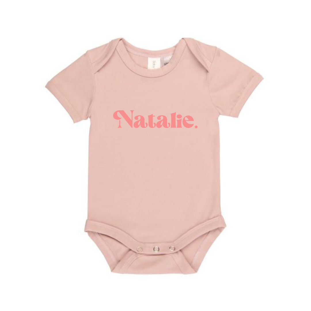 MLW By Design - Personalised Retro Name Bodysuit | Various Colours