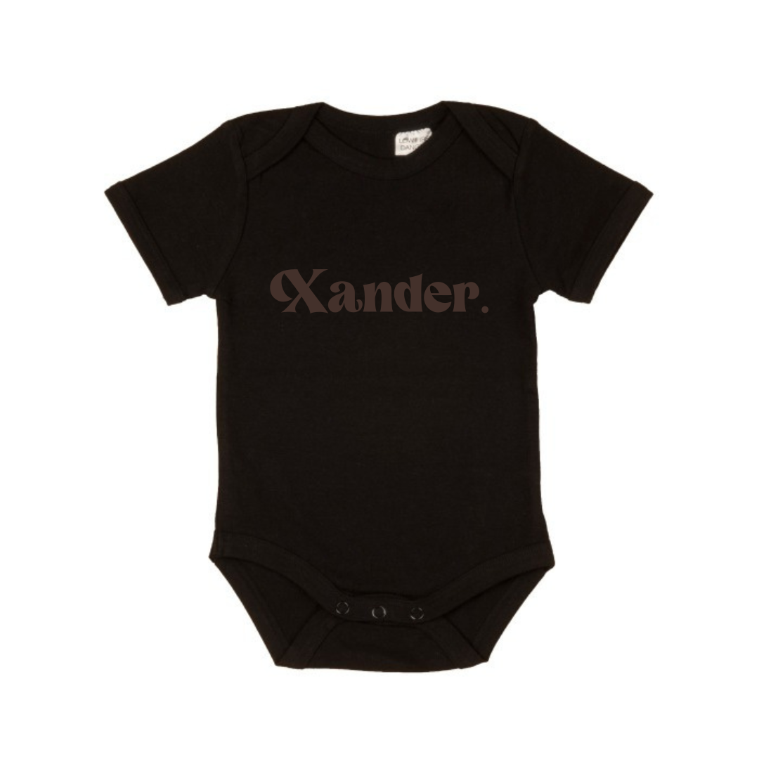 MLW By Design - Personalised Retro Name Bodysuit | Various Colours