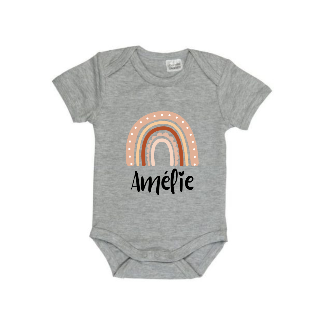 MLW By Design- Personalised Rainbow Name Bodysuit | Various Colours